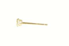 14K Yellow Gold Round Single Solitaire Cubic Zirconia Stud Earring