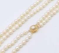 Elegant 6.5mm 2 Row White Fresh Water Pearl Necklace