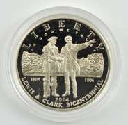 2004-P Lewis & Clark Commemorative Dollar Coin & Pouch Set Box & COA