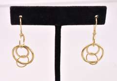 Darling Dangling Circle Earrings in 14k Yellow Gold