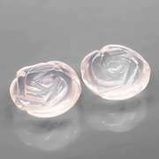 Translucent! 3.17ct pale pink Quartz flower carvings
