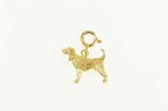 14K Yellow Gold 3D Dog Hound Puppy Pet Animal Charm/Pendant