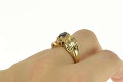 14K Yellow Gold 1.25 Ctw Marquise Sapphire Diamond Vintage Ring