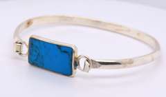 Vintage 925 Sterling Silver Turquoise Bangle