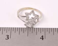 Spectacular Diamond Star Ring in White Gold
