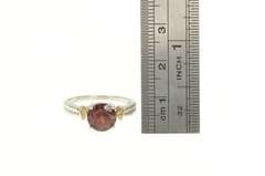 10K White Gold 2.50 Ct Round Garnet Solitaire Two Tone Ring