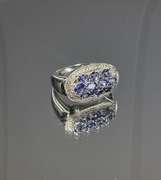 Dazzling Rhodium Plated 1.75 Cttw Natural Tanzanite Ring