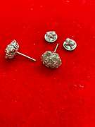 certified 14k white gold and diamond studs