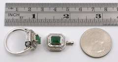 Stunning White Gold Emerald Ring & Pendant