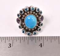 Multi-gem Sterling Silver Ring