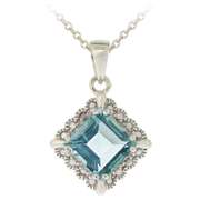 Sterling Silver Blue Topaz Necklace