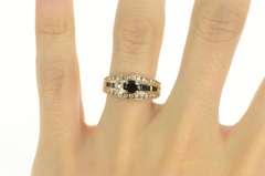 14K Yellow Gold 1.25 Ctw Oval Sapphire Diamond Engagement Ring