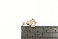 Sterling Silver Diamond Retro Ornate Damask Charm/Pendant