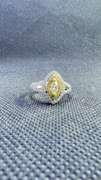 FANCY YELLOW .80 CT MARQUI DIAMOND ENGAGEMENT RING