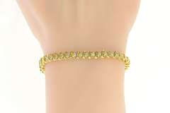 14K Yellow Gold 0.50 Ctw Classic Wavy Link Diamond Tennis Bracelet