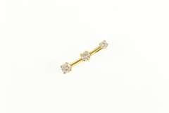 14K Yellow Gold 0.22 Ctw Round Diamond Tiered Bar Pendant