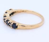 Fantastic Yellow Gold Sapphire and Diamond Band