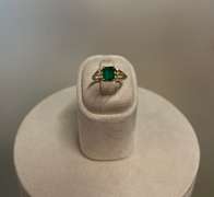 Gold Ring with Emeralds and Diamonds