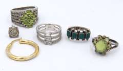 Group Lot of Vintage 925 Sterling Silver Rings