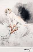 Louis Icart, 1938 original copperplate signed stamp . Erotica series