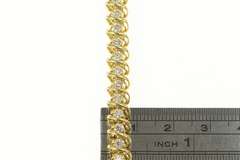 14K Yellow Gold 3.00 Ctw Classic Diamond Wavy Link Tennis Bracelet