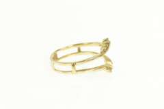 14K Yellow Gold Diamond Chevron Wrap Guard Wedding Band Ring