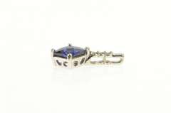 14K Yellow Gold Cushion Faceted Syn. Sapphire Diamond Pendant