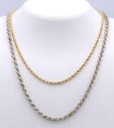 Group Lot of 2 Vintage 925 Sterling Silver Rope Chains