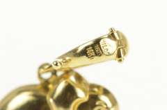 10K Yellow Gold Puffy Elephant Animal Strength Peace Symbol Pendant