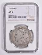 AG3 1888-O Morgan Silver Dollar NGC Lowball Low Ball