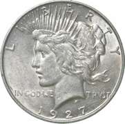 1927-D Peace Silver Dollar