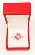 14kt Solid Yellow Gold & Pink Sapphire Ring