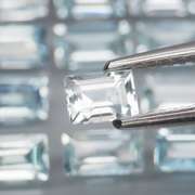 Large 3.35ct platinum blue baguette cut Aquamarine set