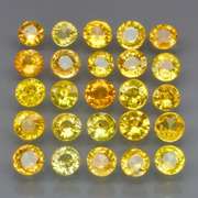 Glittering 3.15ct set of golden Songean Sapphires