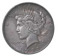 1922 Peace Silver Dollar Stickered Back Calico Ghost Town