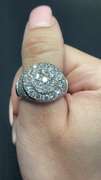 MENS 14K WHITE GOLD DIAMOND CHAMPIONSHIP STYLE RING