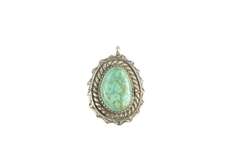Sterling Silver White Turquoise Native American Navajo Pendant