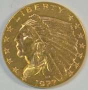 Fully struck BU 1927 US $2.50 Indian Gold Piece. Nice