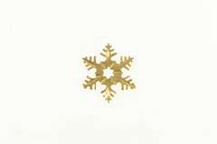 14K Yellow Gold Snow Flake Diamond Cut Winter Season Charm/Pendant