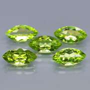 Marquise cut! 4.99ct untreated apple green Peridot set