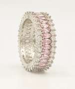 Stunning Pink & White Sapphire Band Ring