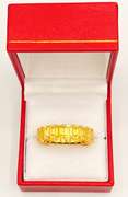 18kt Gold Plated Sterling Silver& Yellow Sapphire Eternity Band Ring