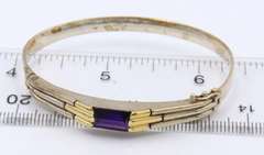 Vintage 925 Sterling Silver Signed Cubic Zirconia Cuff Bangle