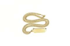 Gold Filled Victorian Curb Link Classic Tie Bar Watch Chain Necklace