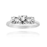 White Topaz Three Stone Ring