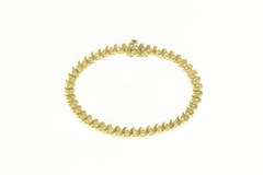 14K Yellow Gold 0.50 Ctw Classic Wavy Link Diamond Tennis Bracelet