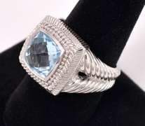 Blue Topaz Set In Sterling Ring