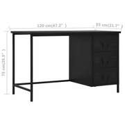 Home Office Steel Desk with Drawers Industrial