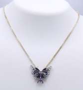 Vintage 925 Sterling Silver Butterfly Pendant on Chain