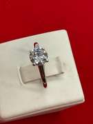 CERTIFIED 14K WHITE AND LAB GROWN SOLITAIRE DIAMOND RING